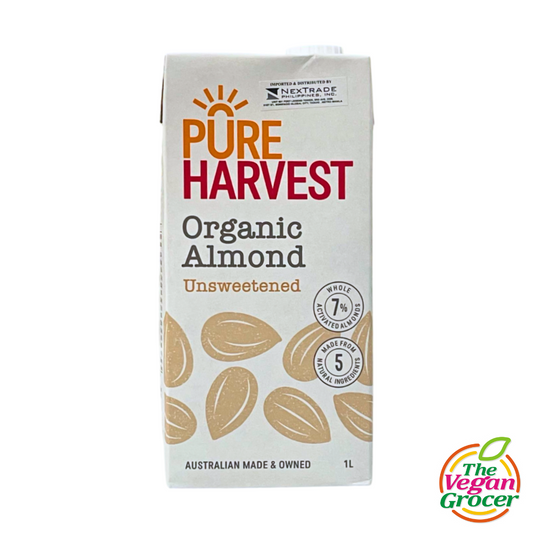 Pure Harvest Organic Almond Milk Unsweetened 1L (gluten-free, soy-free)