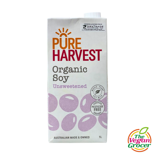Pure Harvest Organic Soy Milk Unsweetened 1L (gluten-free, nut-free)