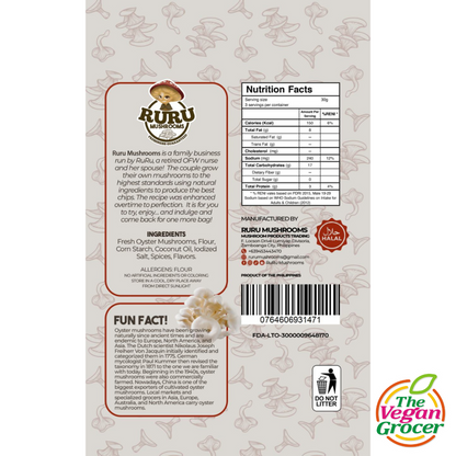 Ruru Mushroom Chips (Spicy BBQ Flavor) 100g