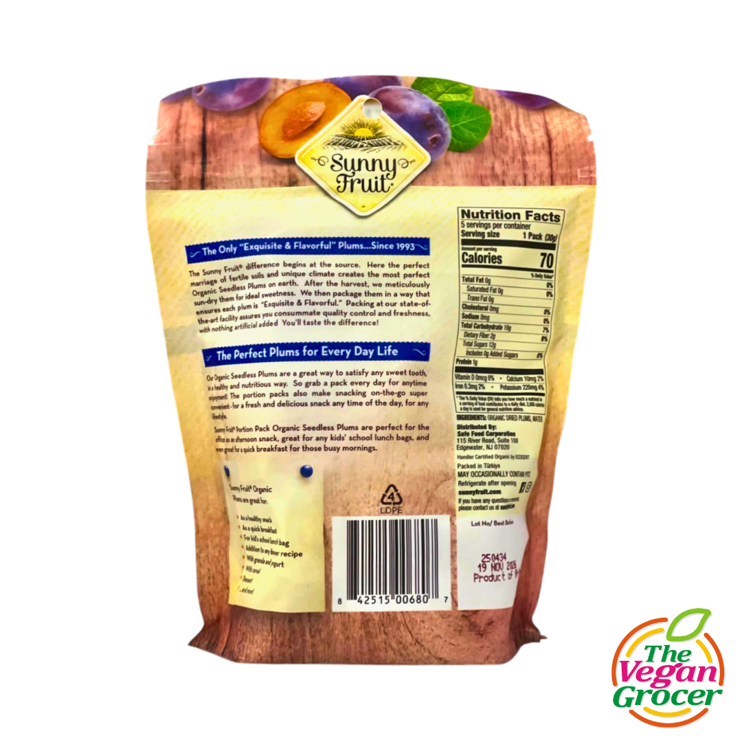 Sunny Fruit Organic Dried Plums 150g 5x30g