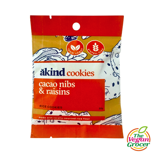 Akind Cacao Nibs & Raisins Cookies (palm size) 30g (gluten-free)