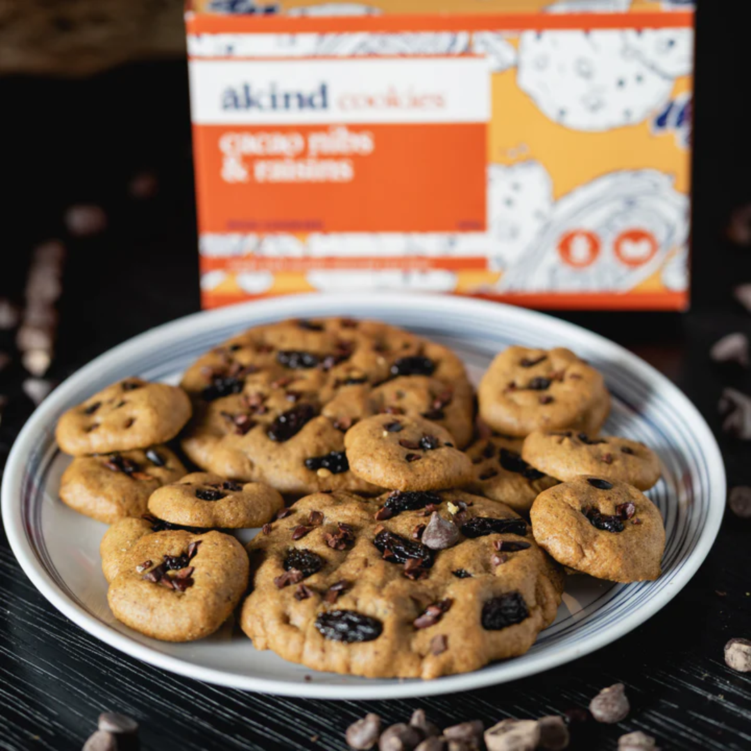 Akind Cacao Nibs & Raisins Cookies Minis 100g (gluten-free)