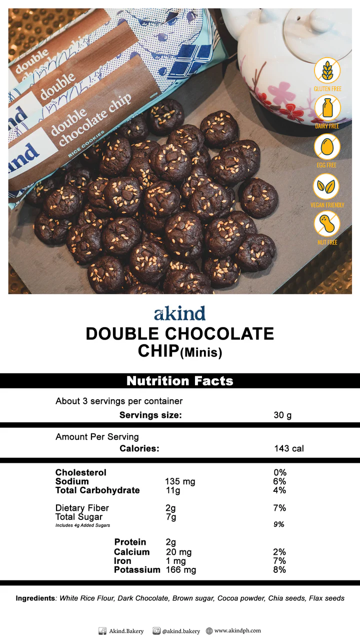 Akind Double Chocolate Chip Cookies Minis 100g (gluten-free)