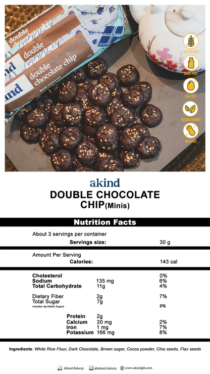 Akind Double Chocolate Chip Cookies Minis 100g (gluten-free)