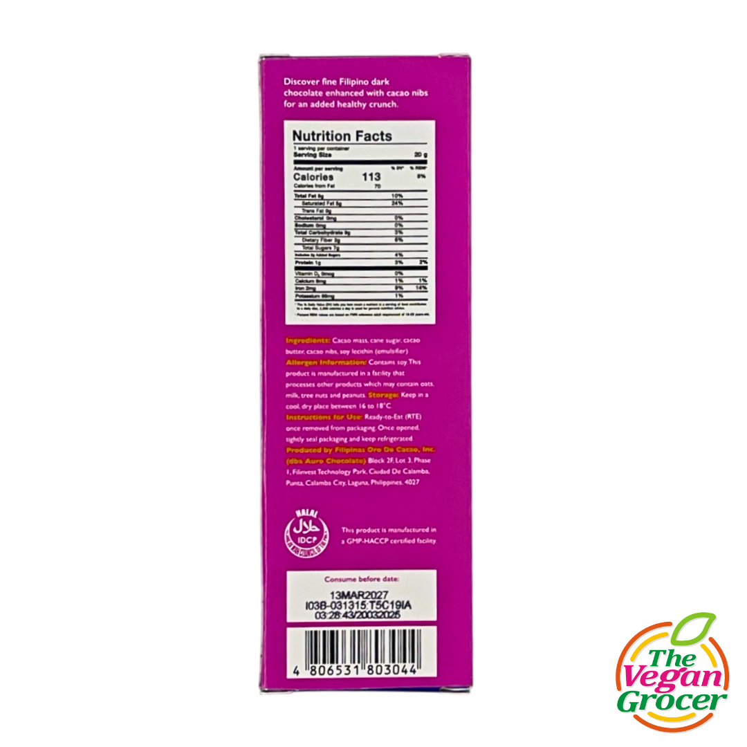 Auro Heritage Collection : 64% Dark Choco w/ Cacao Nibs