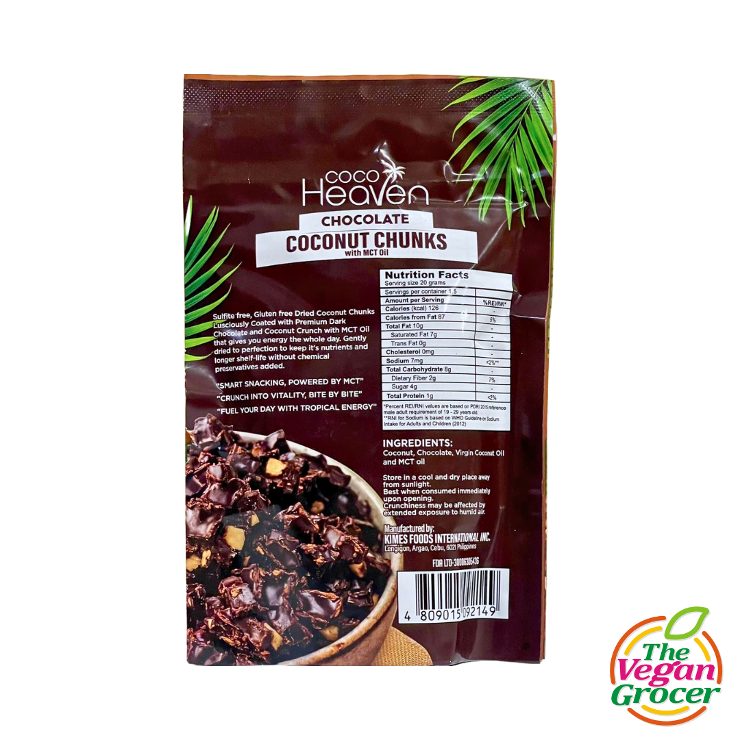 Coco Heaven Chocolate Coconut Chunks with MCT Oil 30g (gluten-free)