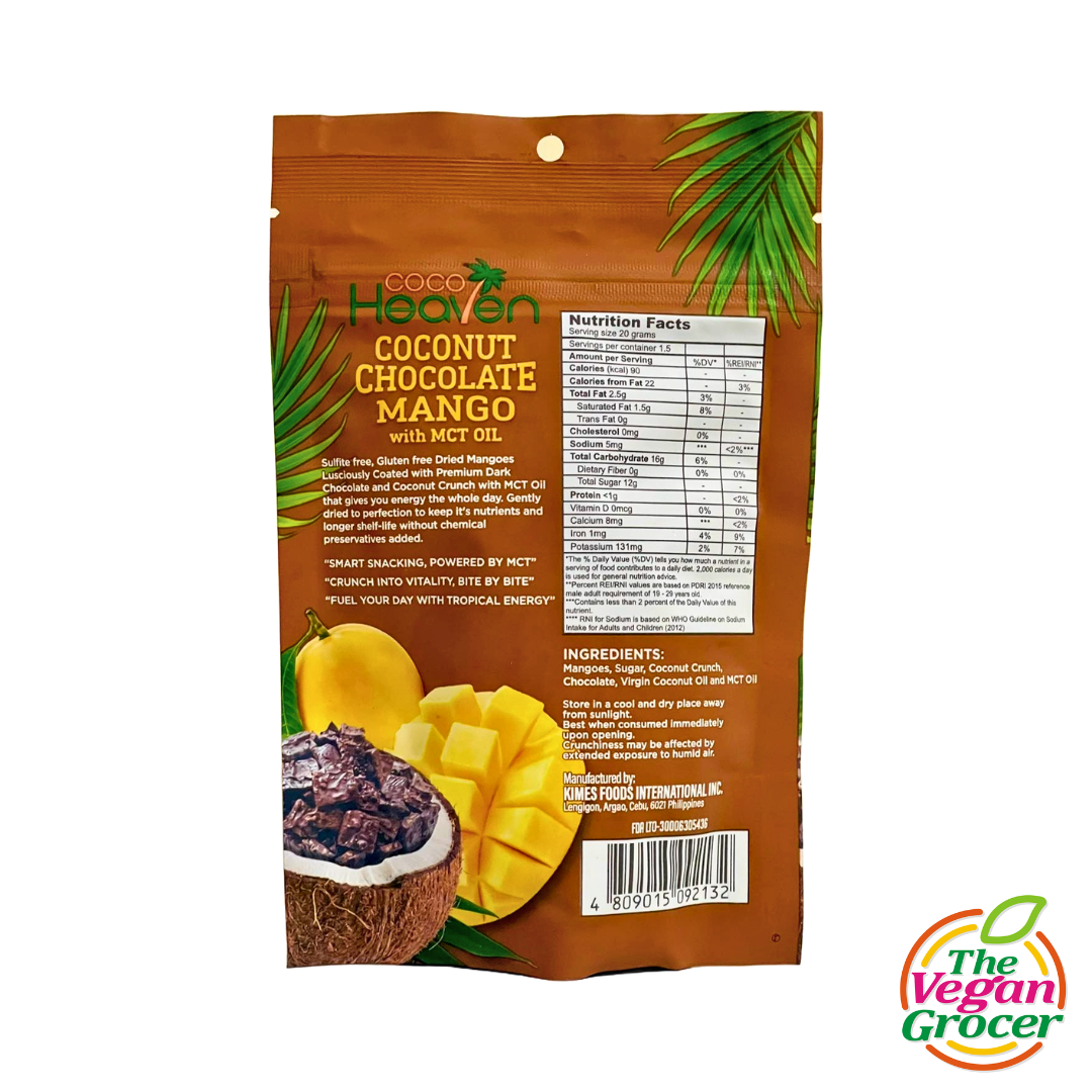 Coco Heaven Coconut Chocolate Mango with MCT Oil 30g (gluten-free)