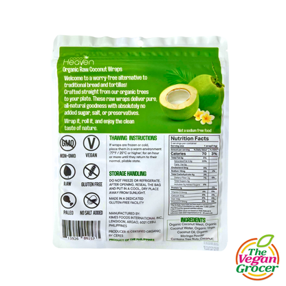 Coco Heaven Organic Coconut Wraps 5pcs 70g (gluten-free, paleo)