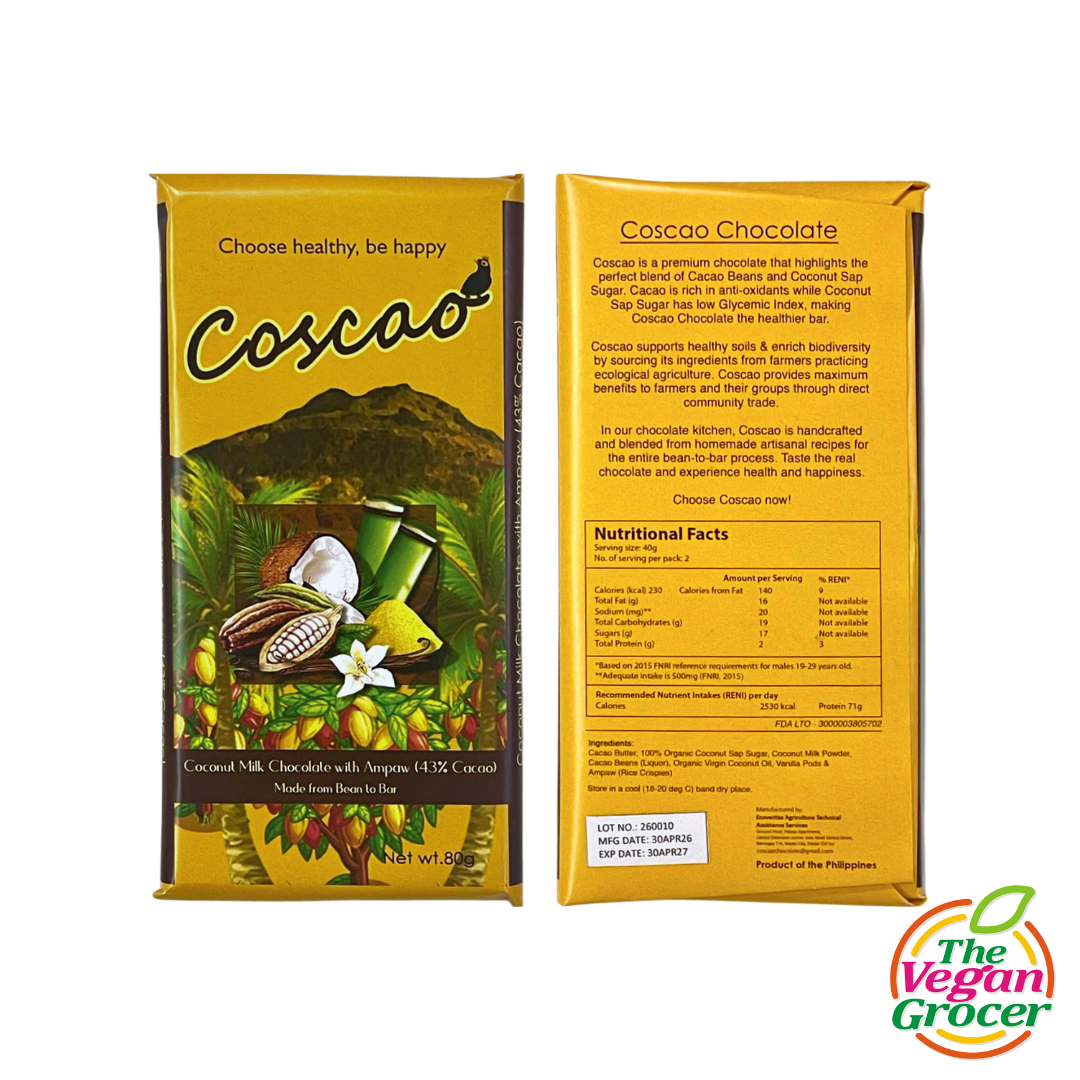 Coscao Coconut Milk Chocolate with Ampaw 43%