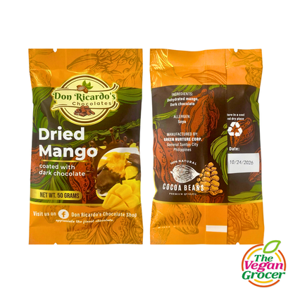 Don Ricardo's Dried Mango coated with Dark Chocolate 50g