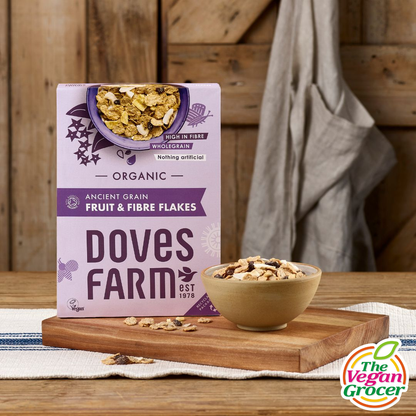 Doves Farm Organic Ancient Grain Fruit & Fibre Flakes 375g (gluten-free, organic)