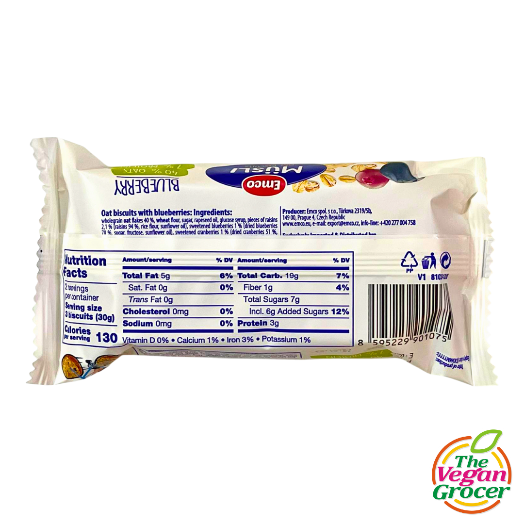 Emco Müsli Oat Biscuits 60g - Blueberry