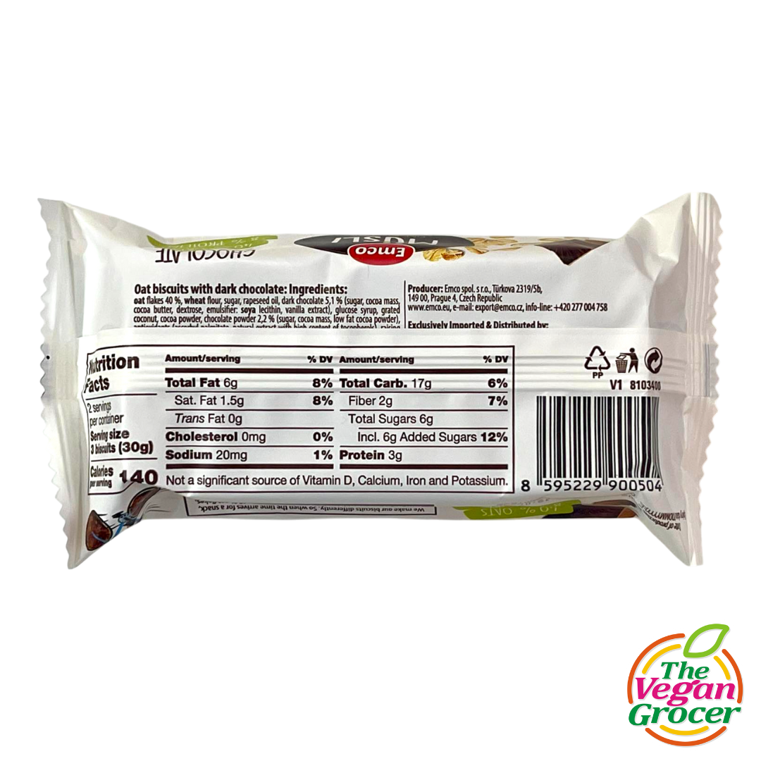 Emco Müsli Oat Biscuits 60g - Chocolate