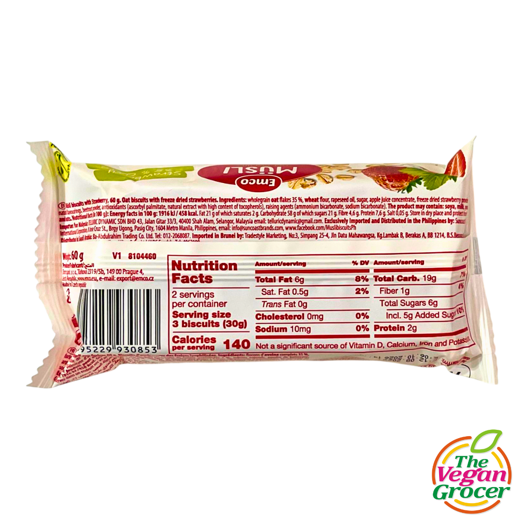 Emco Müsli Oat Biscuits 60g - Strawberry