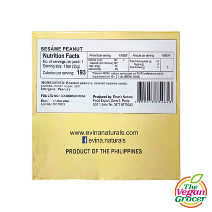 Evina Naturals Smarty Bar Sesame Peanut (gluten-free)