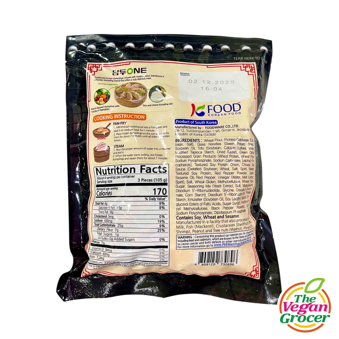DamduOne Vegan Vegetable & Kimchi Flavored Dumplings 420g