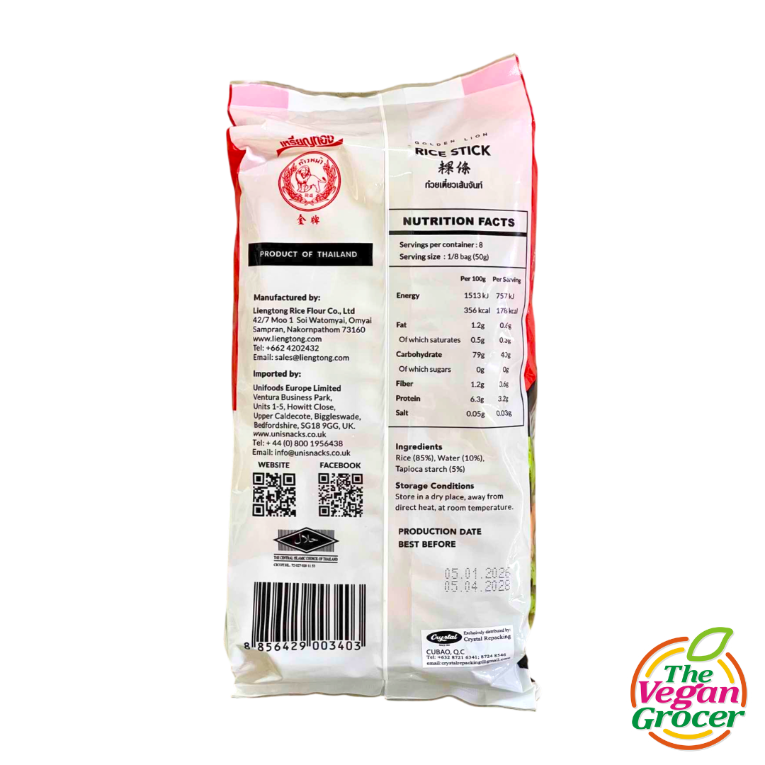 Golden Lion Rice Stick Noodles 5mm 400g (gluten-free)