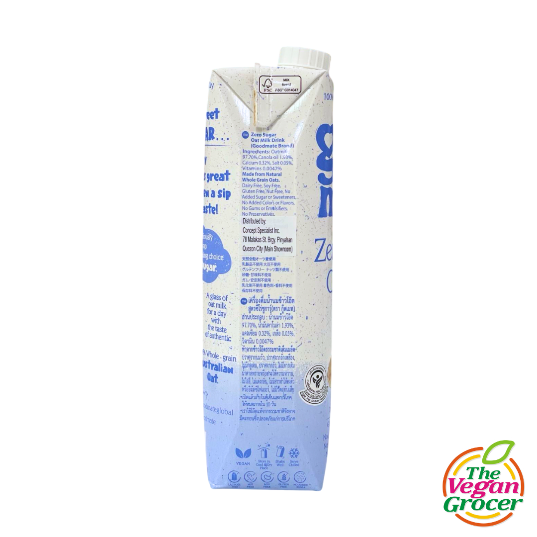 Goodmate Zero-Sugar Oat Milk 1L (gluten-free, soy-free)