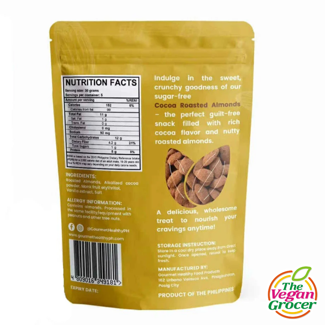 Gourmet Healthy Cocoa Roasted Almonds 150g (sugar-free)