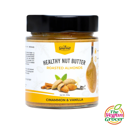 Gourmet Healthy Nut Butter Vegan - Roasted Almond with Cinnamon & Vanilla 250g (gluten-free, sugar-free)