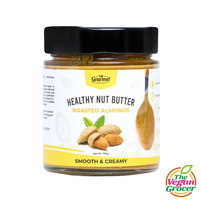 Gourmet Healthy Nut Butter Vegan - Roasted Almond Smooth & Creamy 250g (gluten-free, sugar-free)