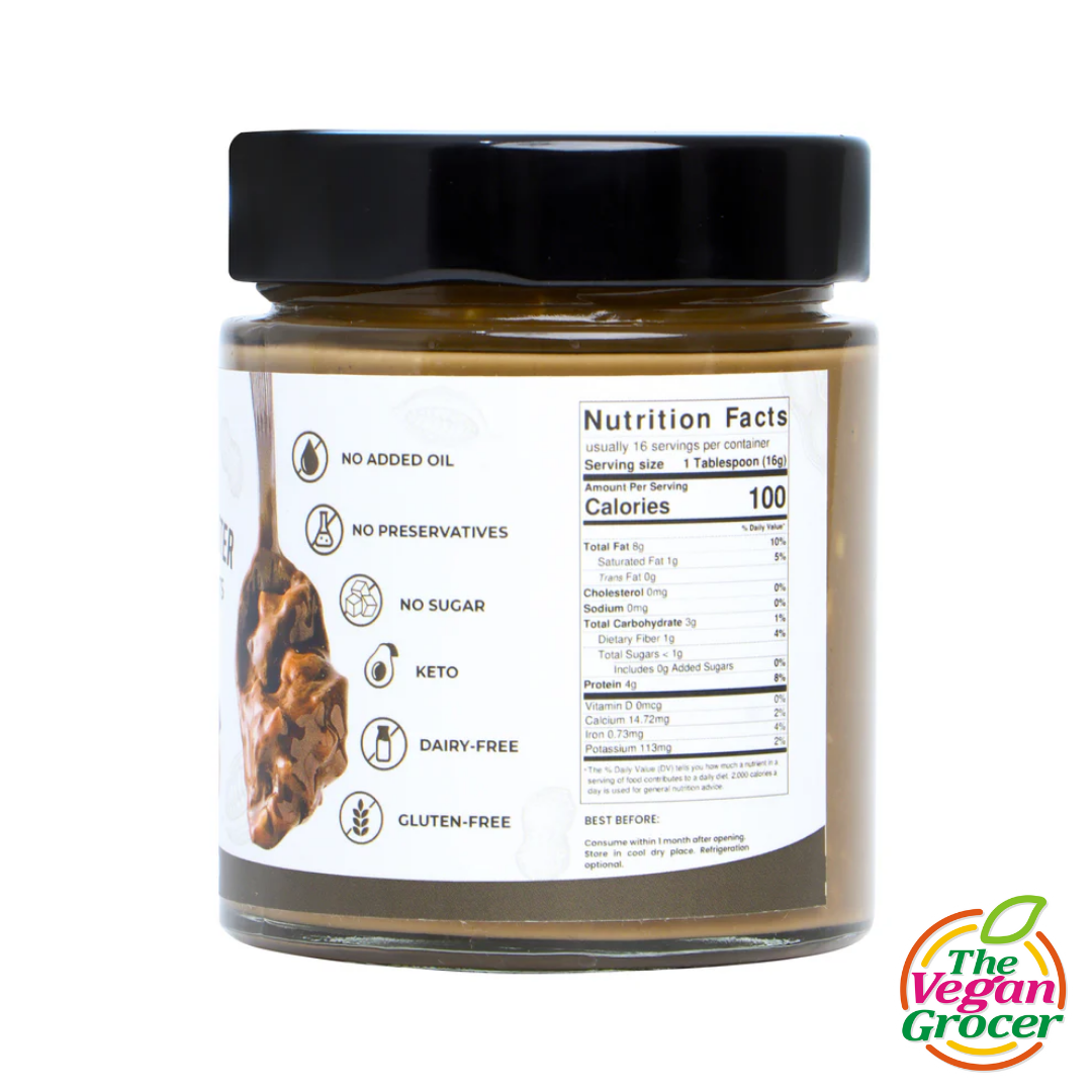 Gourmet Healthy Nut Butter Vegan - Roasted Peanuts Chunky Cacao 250g (gluten-free, sugar-free)