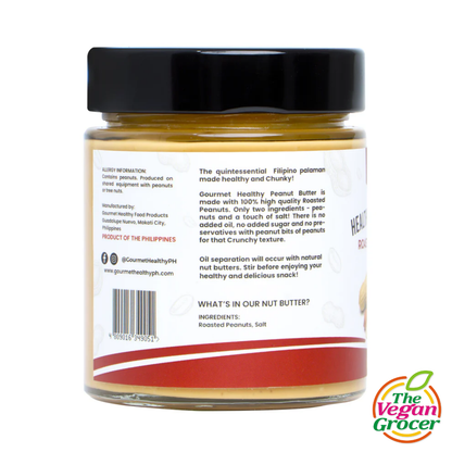 Gourmet Healthy Nut Butter Vegan - Roasted Peanuts Chunky 250g (gluten-free, sugar-free)