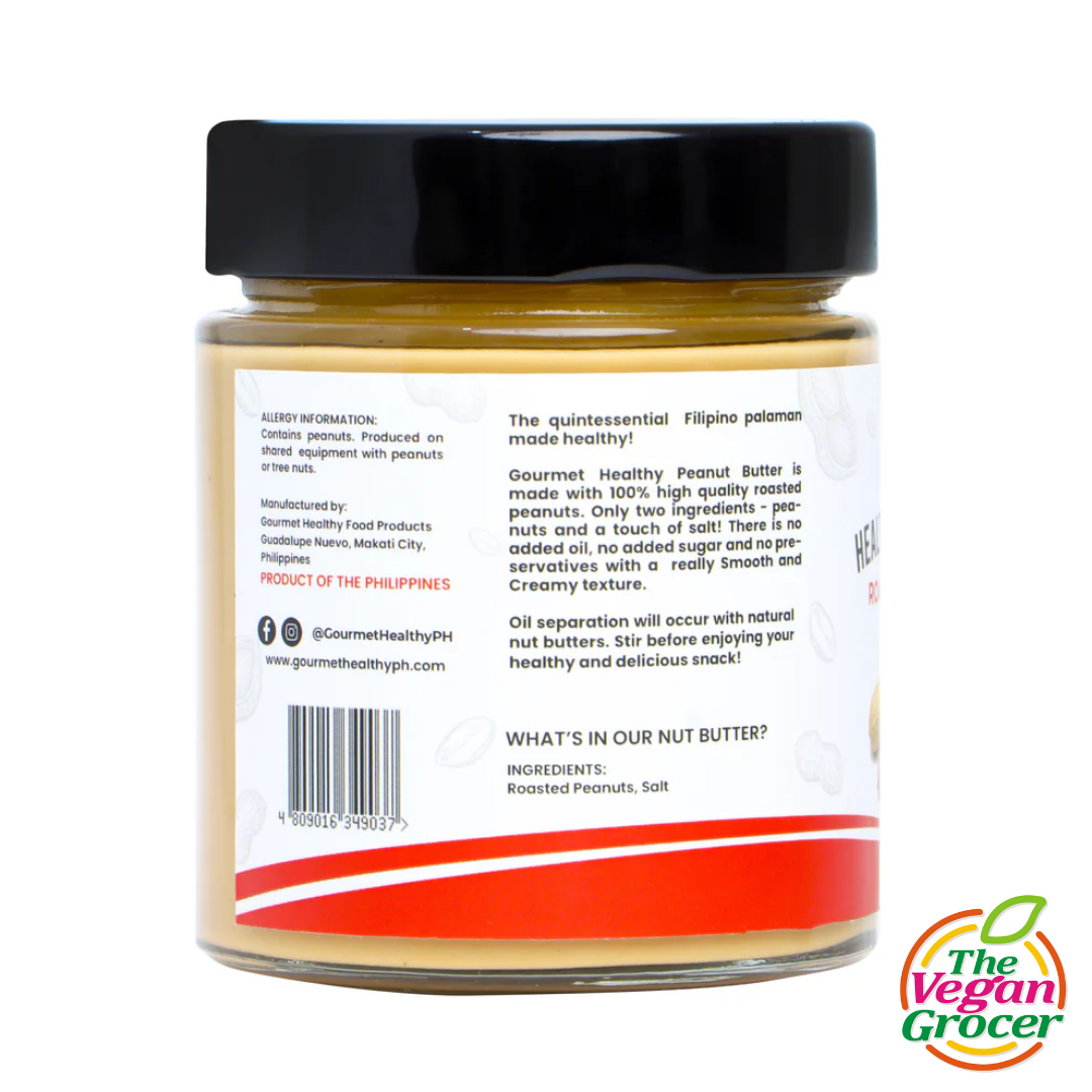 Gourmet Healthy Nut Butter Vegan - Roasted Peanut Creamy 250g (gluten-free, sugar-free)