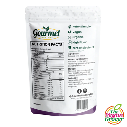 Gourmet Healthy Organic Black Chia Seeds 250g (gluten-free)