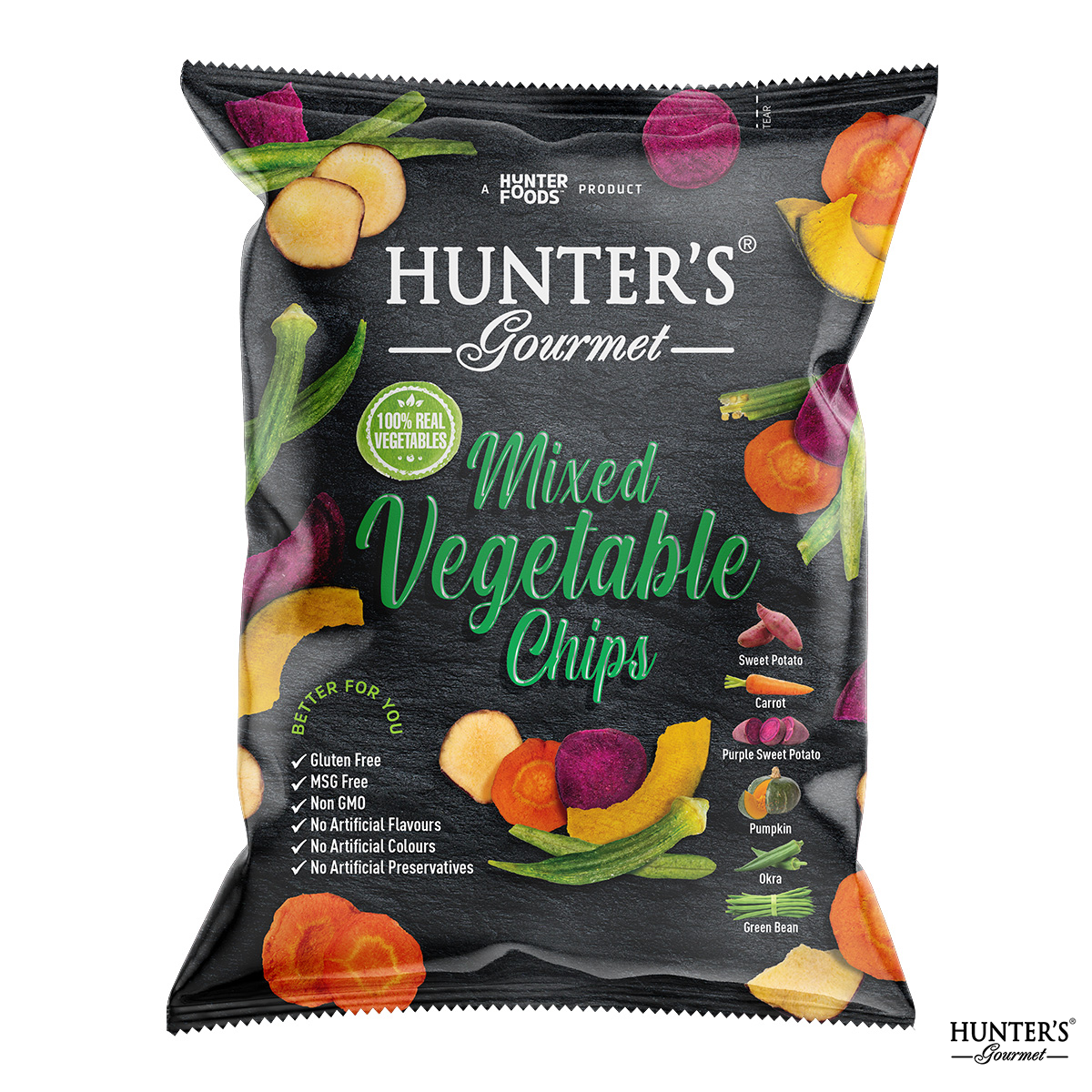 Hunters Gourmet Mixed Vegetable Chips 75g (gluten-free)