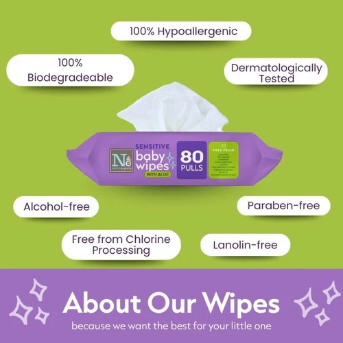 Nathan & Emma Sensitive Baby Wipes 80pulls (biodegradable & plant-based)