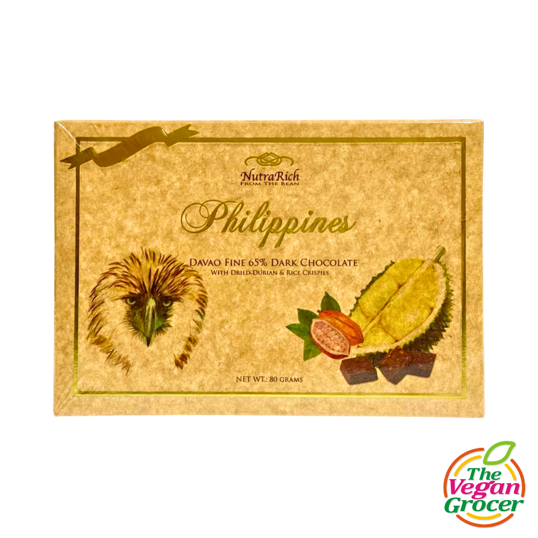 Nutra Rich Davao Fine 65% Dark Chocolate with Dried Durian and Rice Crispies 80g