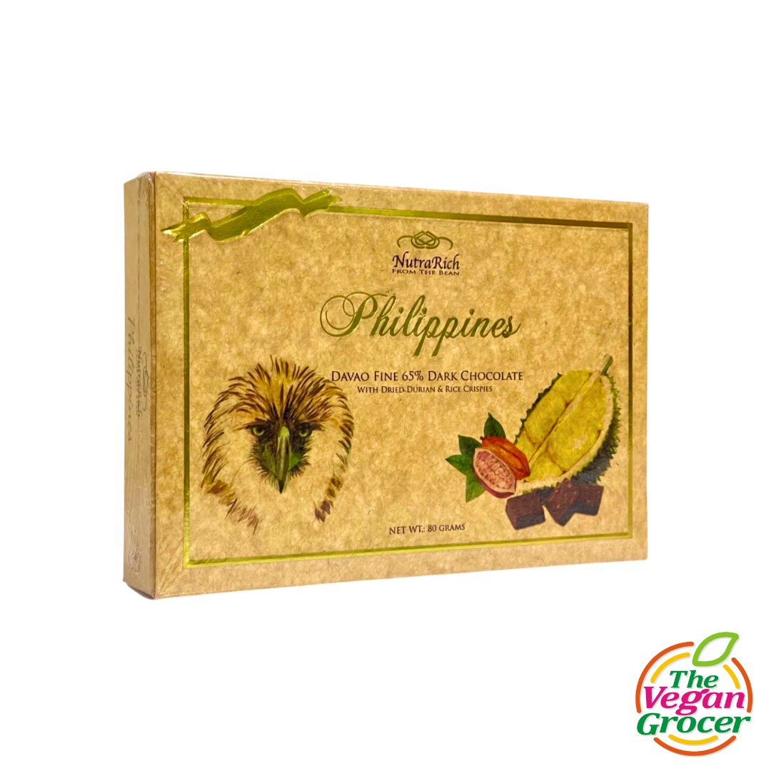 Nutra Rich Davao Fine 65% Dark Chocolate with Dried Durian and Rice Crispies 80g