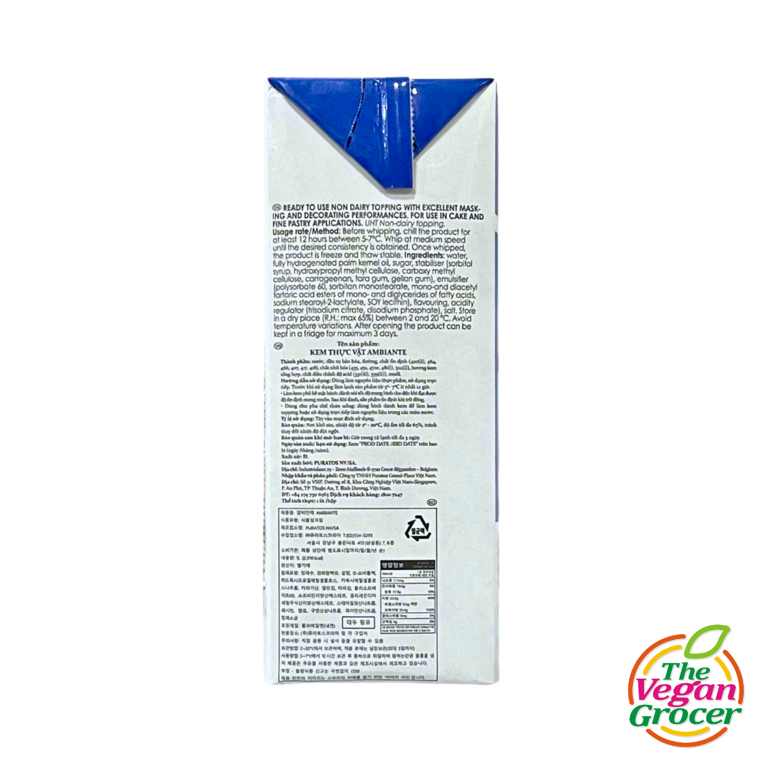 Puratos Ambiante Whipping Cream 1L
