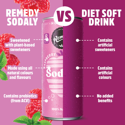 Remedy Sodaly Raspberry 250mL