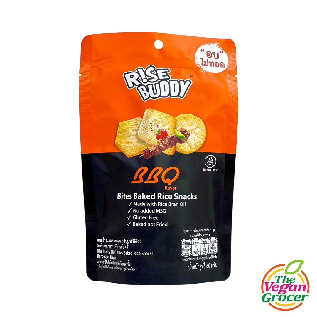 Rise Buddy Bites Baked Rice Snacks (BBQ flavor) 60g (gluten-free)