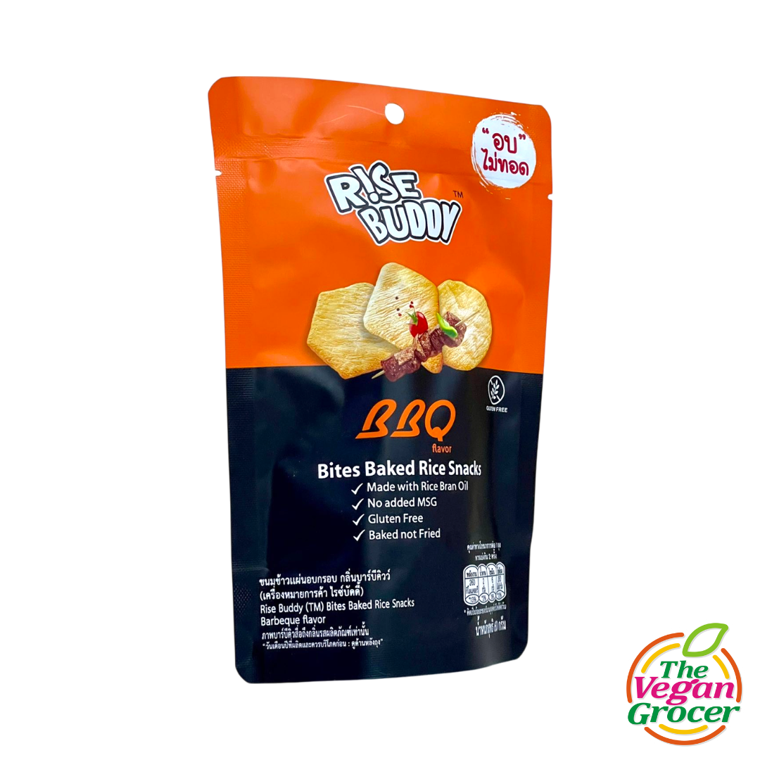 Rise Buddy Bites Baked Rice Snacks (BBQ flavor) 60g (gluten-free)