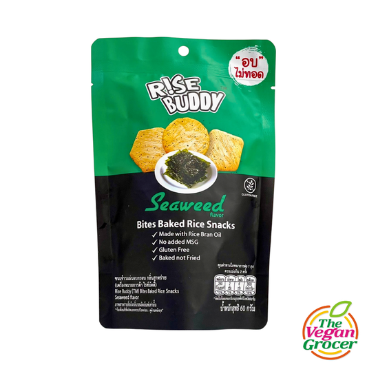 Rise Buddy Bites Baked Rice Snacks (Seaweed flavor) 60g (gluten-free)