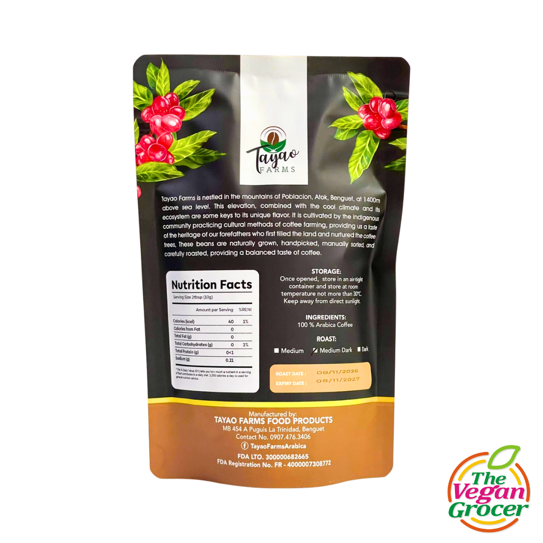 Tayao Farms 100% Premium Arabica Coffee  200g