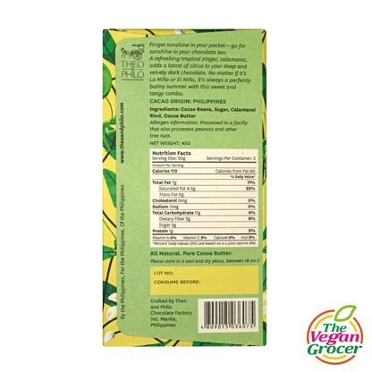 Theo & Philo 65% Dark Chocolate with Calamansi 45g