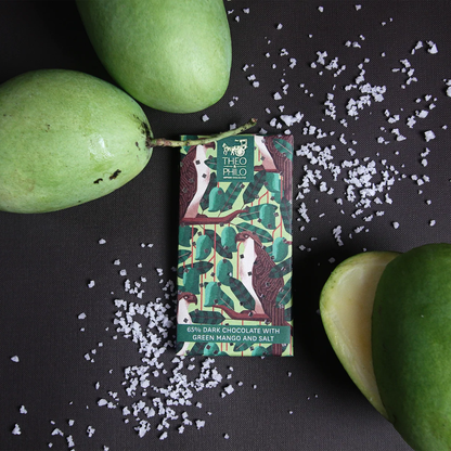Theo & Philo 65% Dark Chocolate with Green Mango and Salt 45g