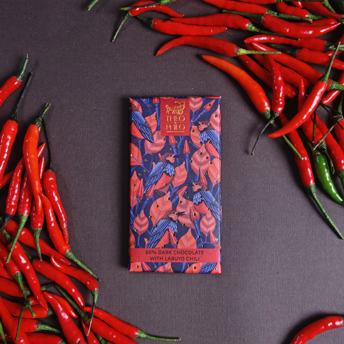 Theo & Philo 65% Dark Chocolate with Labuyo Chili 45g