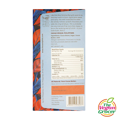 Theo & Philo 65% Dark Chocolate with Labuyo Chili 45g