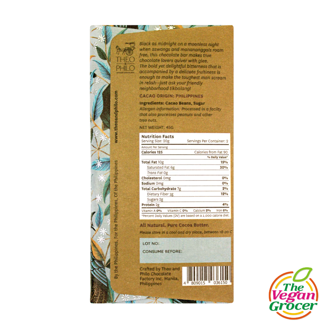 Theo & Philo 90% Dark Chocolate 45g