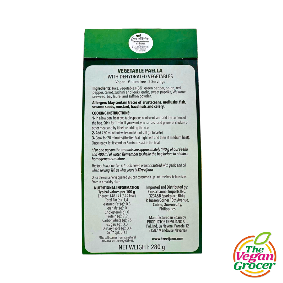 Trevijano Vegetable Paella with Dehydrated Vegetables 280g (gluten-free)