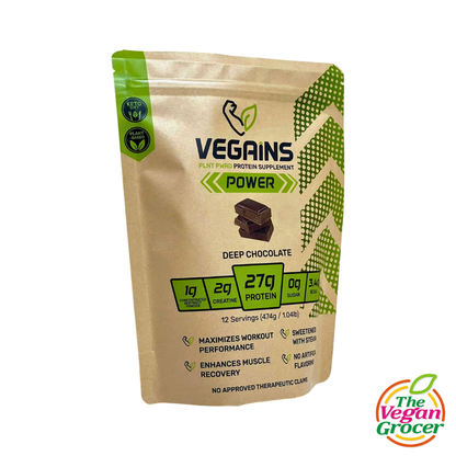 Vegains Power Deep Chocolate Protein Powder 474g