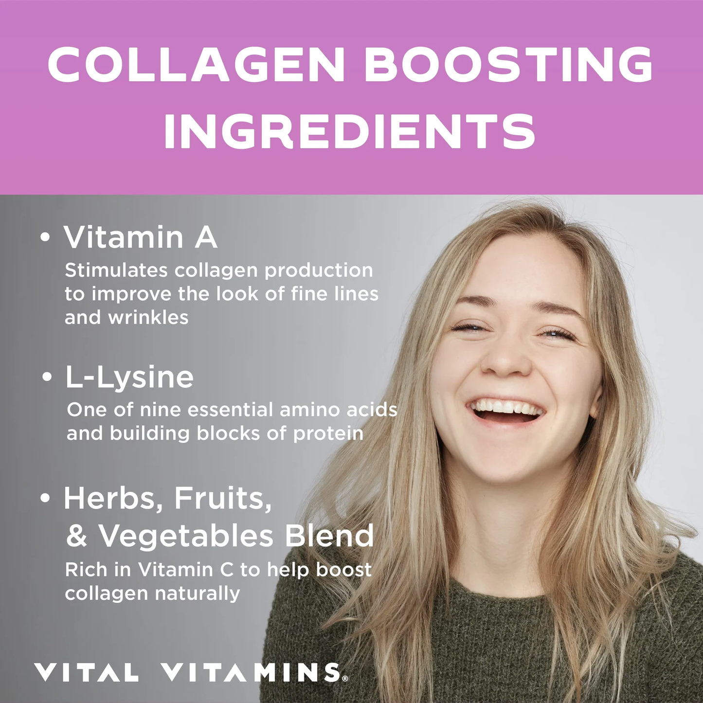 Vital Vitamins Vegan Collagen Booster 60caps (soy-free)