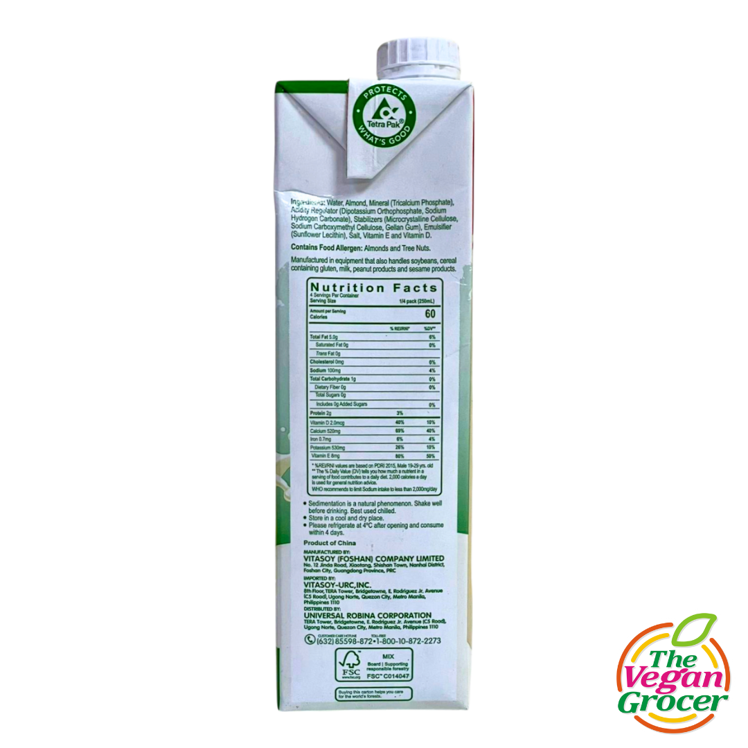 Vitasoy Plus Almond Milk Unsweetened 1L