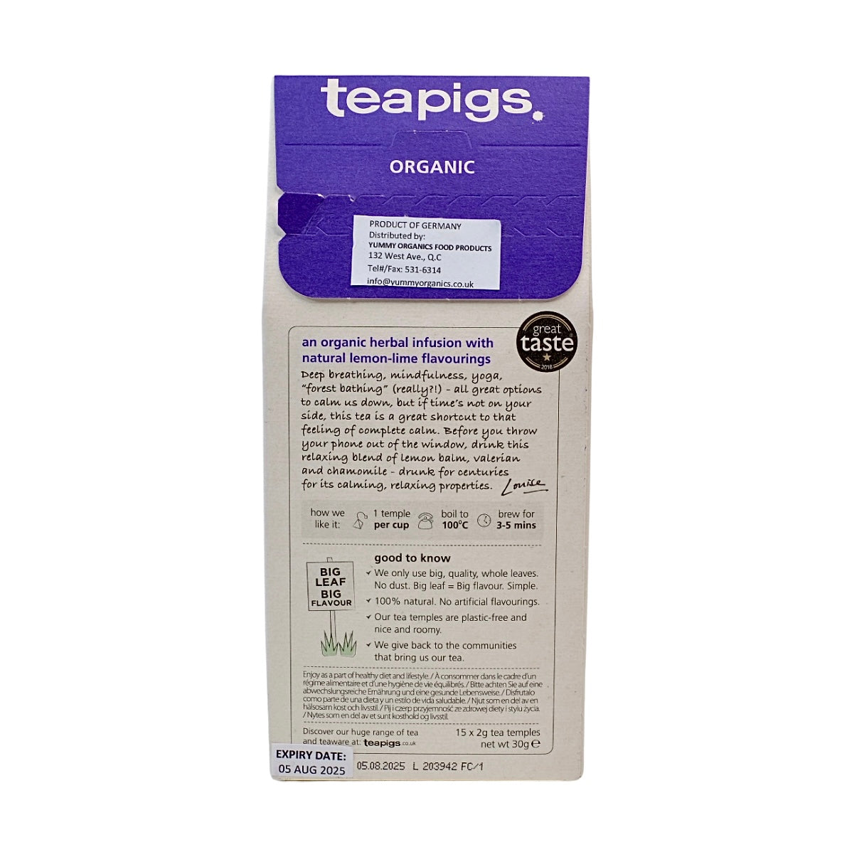 Teapigs Organic Calm Relaxing Tea 15s