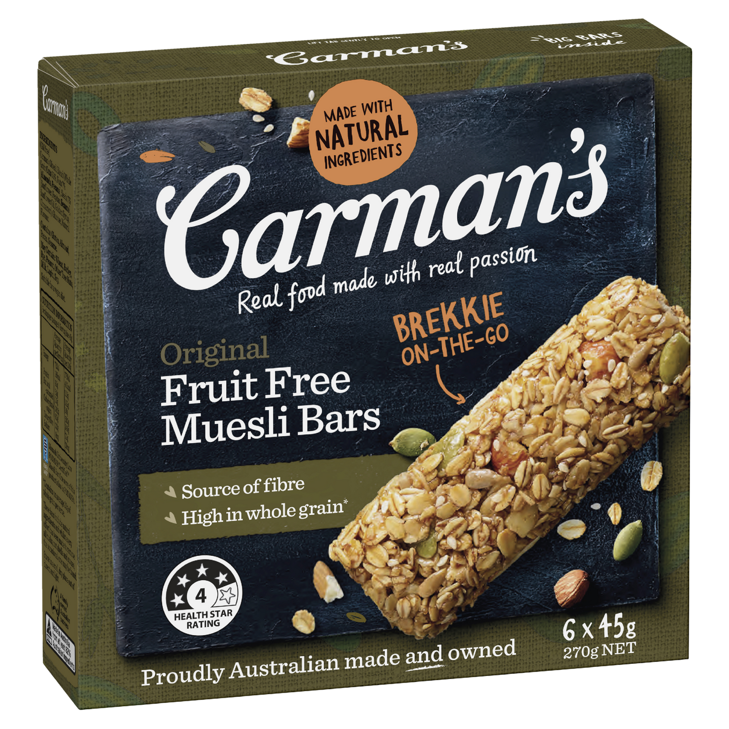 Carman's Original Fruit Free Muesli Bar 45g 6s